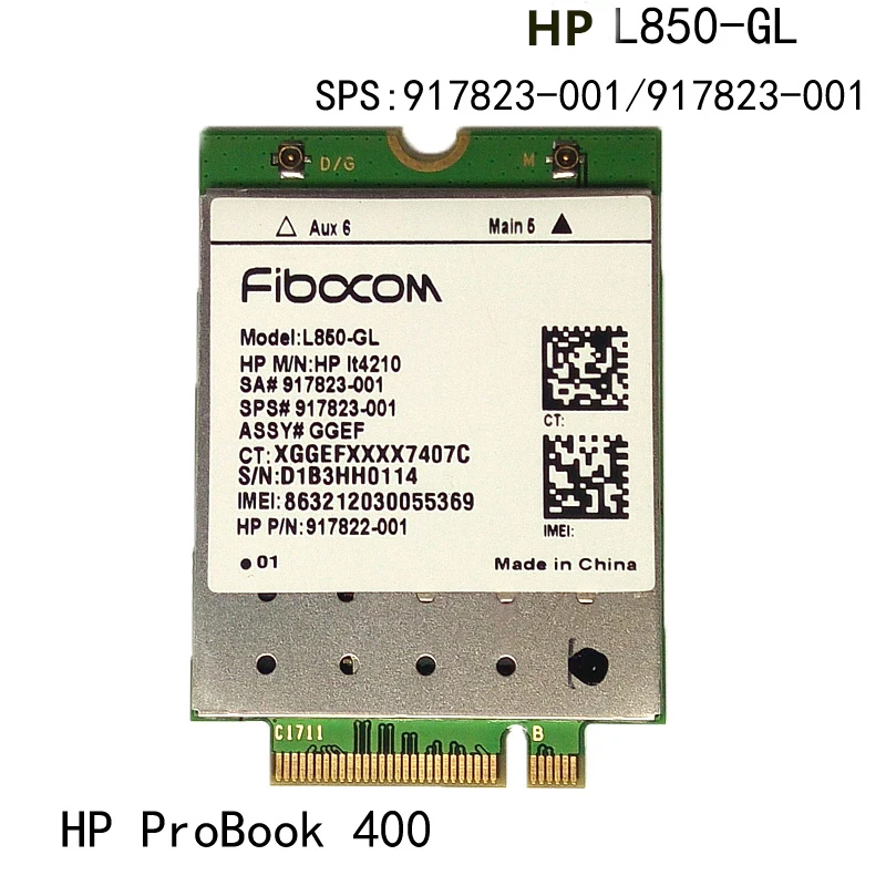 JINYUSHI для Fibocom L850-GL LT4210 M.2 LTE-FDD/WCDMA 4G cat9 беспроводной модуль HP probook 430 440 450 G5 |