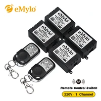 rf ac220v 1000w 2x 4 buttons black sliver transmitter 4x 1 channel relays smart wireless remote control light switch 433mhz