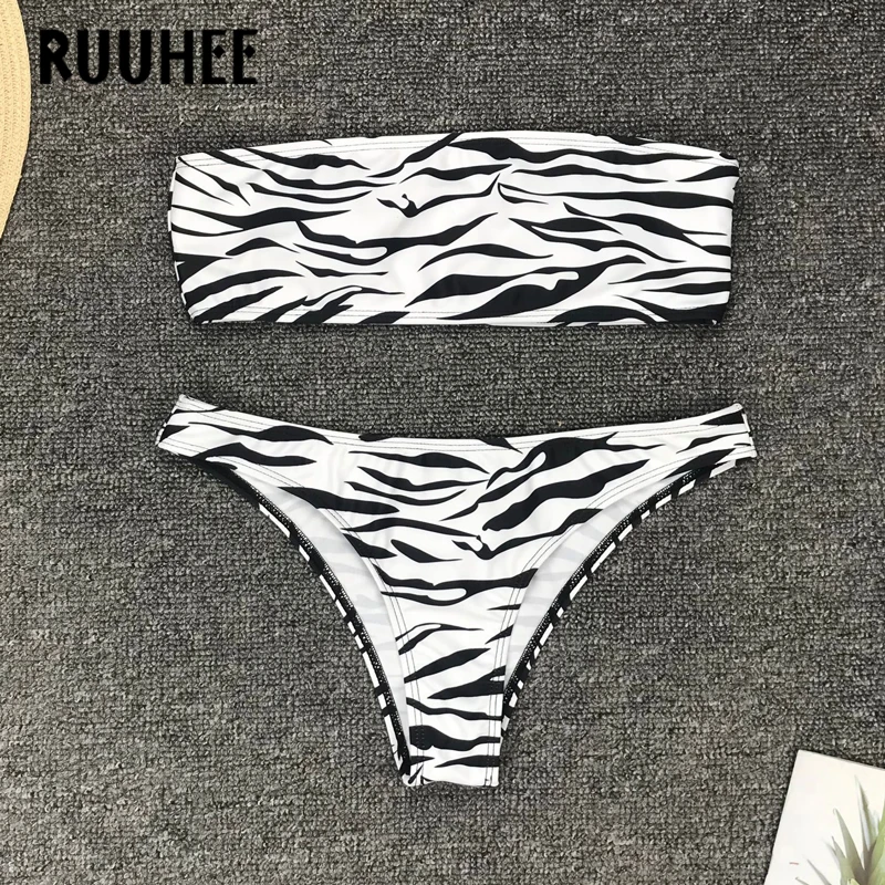 Бандаж RUUHEE, бикини, купальник для женщин, микро бикини, набор,, с животным принтом, купальник для женщин, летняя пляжная одежда, бикини