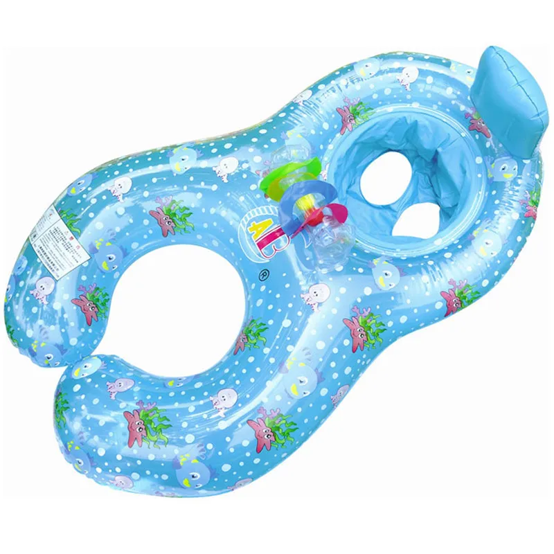 Inflatable Baby Swimming Ring Cartoon Mother and Child Circle Safety Double Seat Boat Pool Float 63781 | Спорт и развлечения