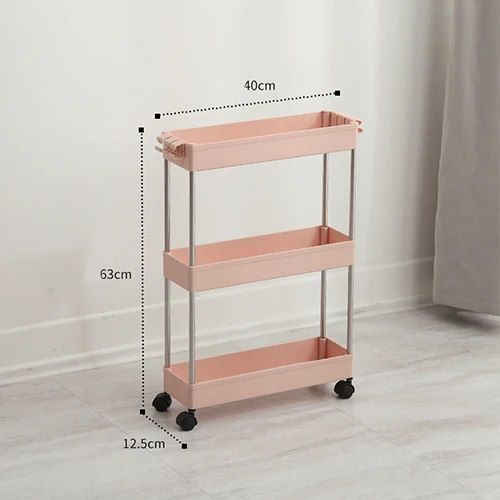 Pink 3 Layers Muli-назначение стеллаж для хранения Кухня холодильник боковая полка 2/3/4 Слои Ванная комната Экономия пространства организатор полка Gap держатель аксессуары для ванной комнаты - Цвет: Pink 3 Layers