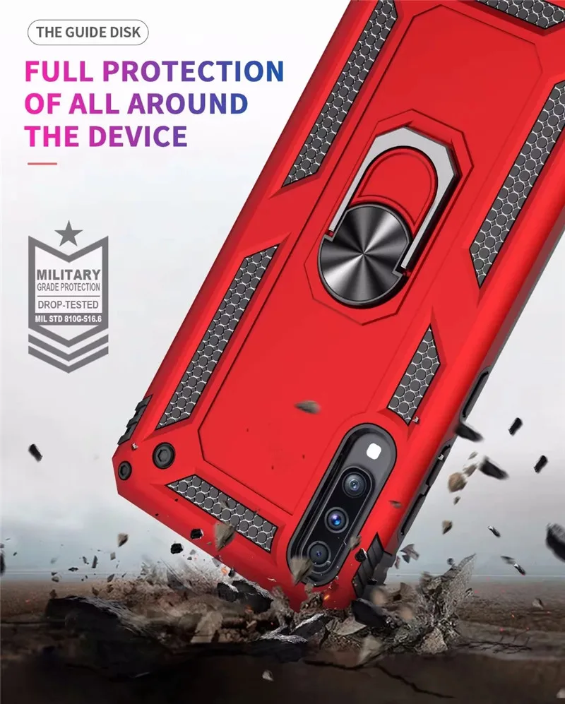 Чехол для Samsung Galaxy A50 A70 роскошный защитный чехол с магнитным кольцом Прочный A10 A20