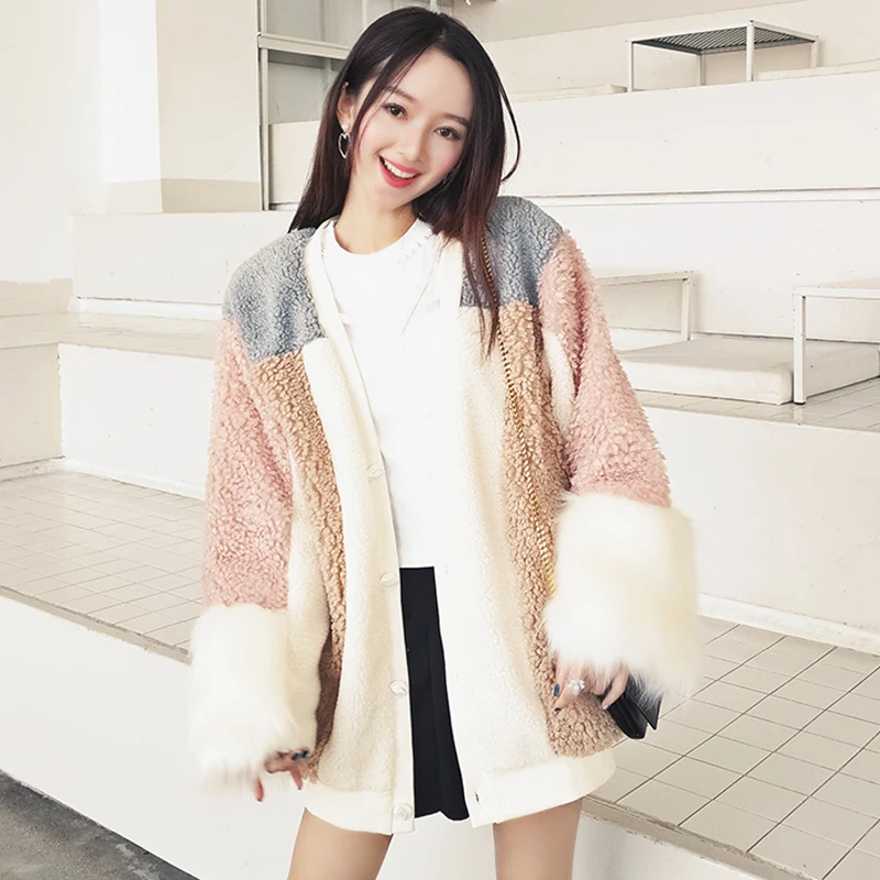 Women Sweater 2019 Autumn Winter New High Fashion Midi Long Knit Cardigan Colorful Matching Loose Female Lamb Coat |