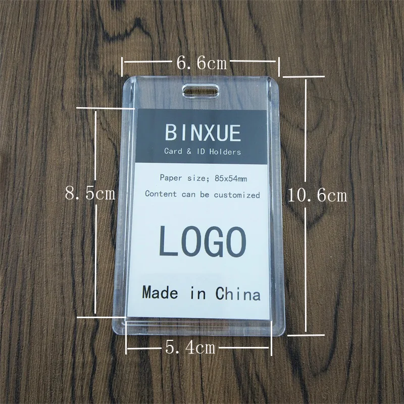 Чехол карта BINXUE двусторонний прозрачный акриловый держатель для идентификации