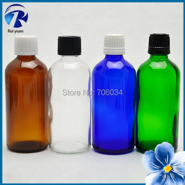 Маленькие пустые флаконы для эфирных масел янтарного синего зеленого цветов 100