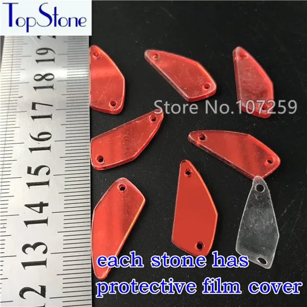 TopStone 30 форм Размеры Смешанные Пришивные акриловые Стразы flatback Lt Siam красный цвет зеркальные акриловые бусины для шитья ювелирных изделий - Цвет: 17N 11x25mm