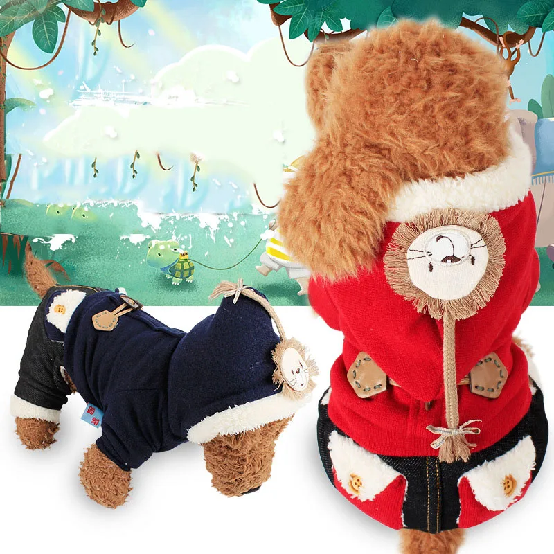 Теплая одежда для кошек Одежда животных щенков костюм кошки утолщенное пальто