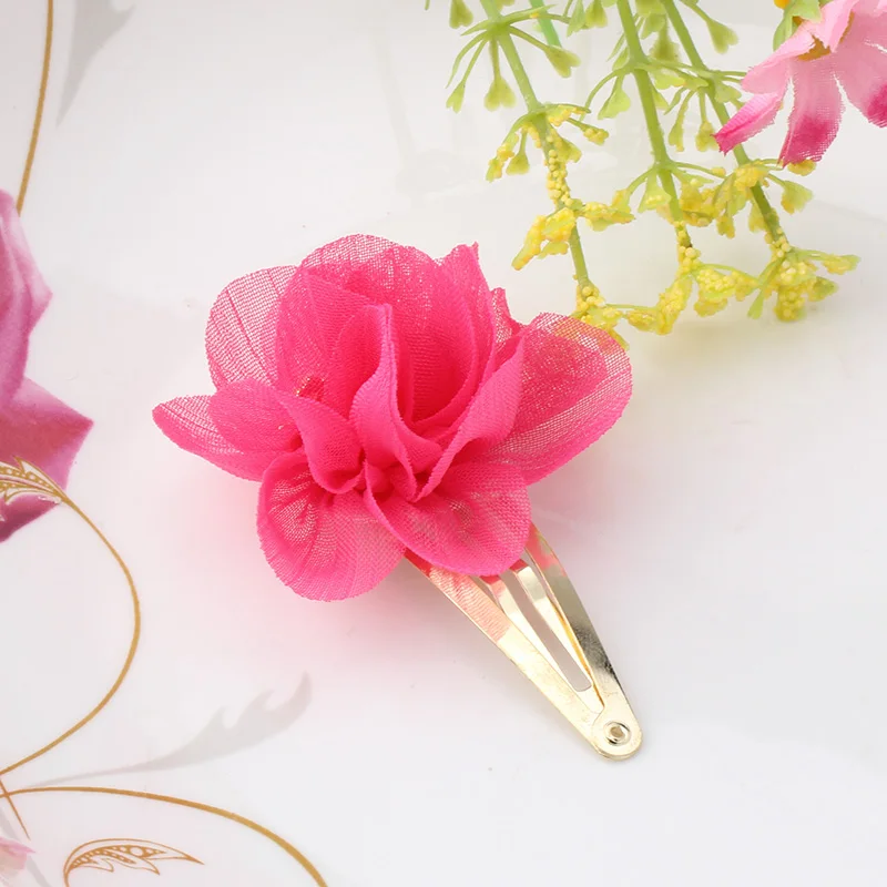 Горячая Распродажа летние стильные шифоновые заколки с цветами Детские