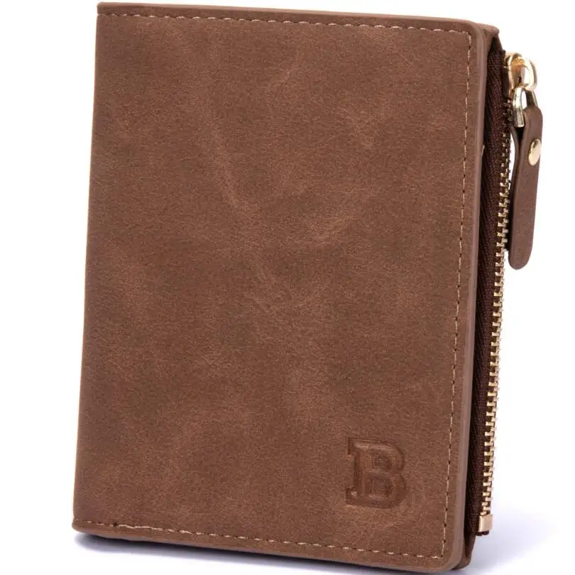 

Baborry Wallet Fashion Short Bifold Men Wallet Casual Solid Men Wallets With Coin Pocket Purses Male Thin Soft Mini Wallets