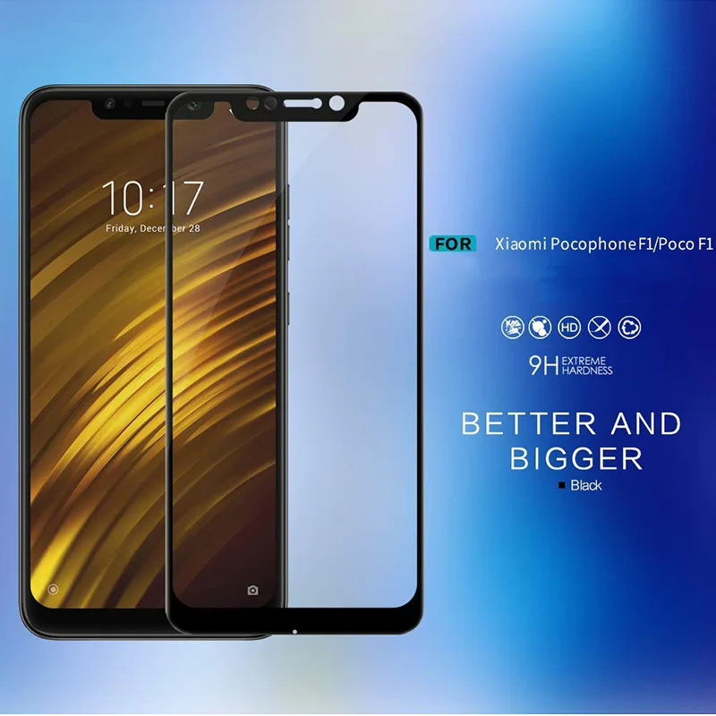 Защитная пленка для экрана Xiaomi Pocophone F1 закаленное стекло с полным покрытием