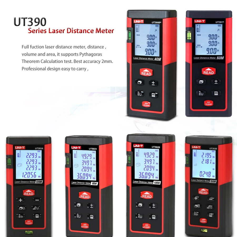 UNI-T UT390B+ UT391+ высокоточный лазерный дальномер 40 м 60 м измерение охотничьей местности/объем лазерных дальномеров