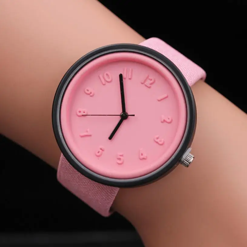Reloj Mujer женские модные часы Ретро дизайн радуги кожаный ремешок Аналоговый сплав