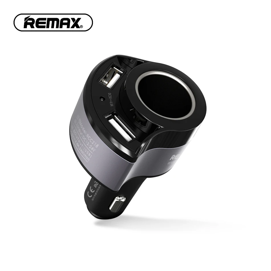 Автомобильное зарядное устройство REMAX с двумя USB-портами и прикуривателем 4 8 А |