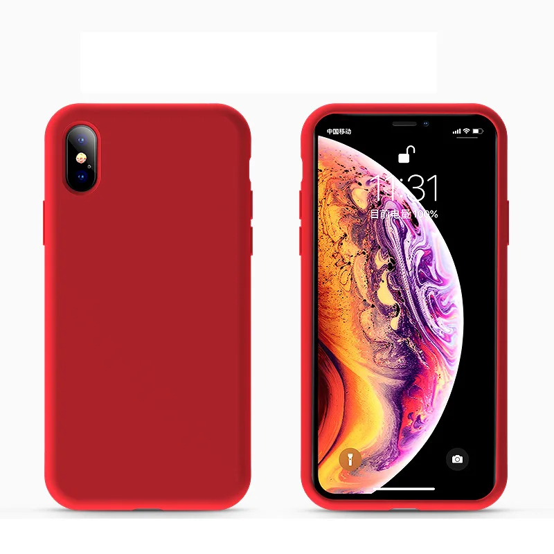 Чехлы для телефонов iPhone 7 8 6 6s Plus жидкий силиконовый мягкий чехол XS Max XR X