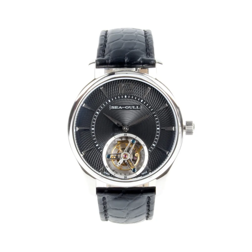 Seagull ST8240W Tourbillon "Letter" Серия Guilloche часы ручной ветер кожа аллигатора механические мужские часы 818.27.8810