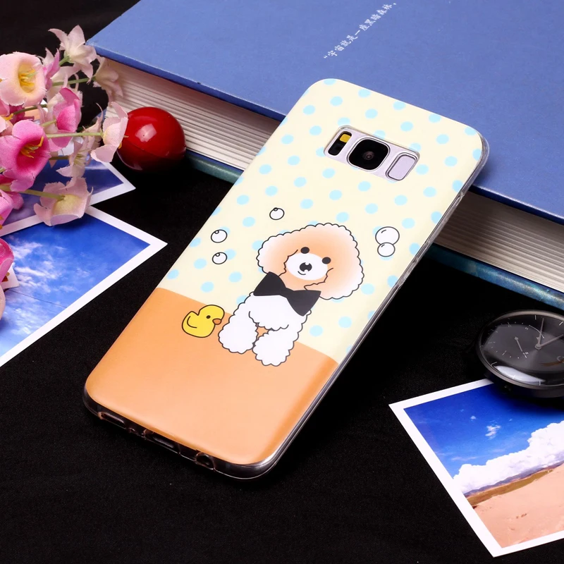 Милый собачий мобильный телефон мягкий силиконовый чехол из ТПУ для Samsung Galaxy S5 S6 S7