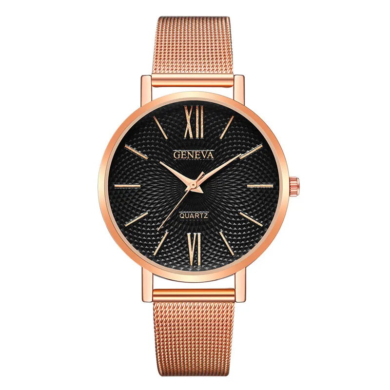 Geneva роскошные женские часы из нержавеющей стали Relojes Para Mujer модные повседневные женские часы с пряжкой часы женские кварцевые часы