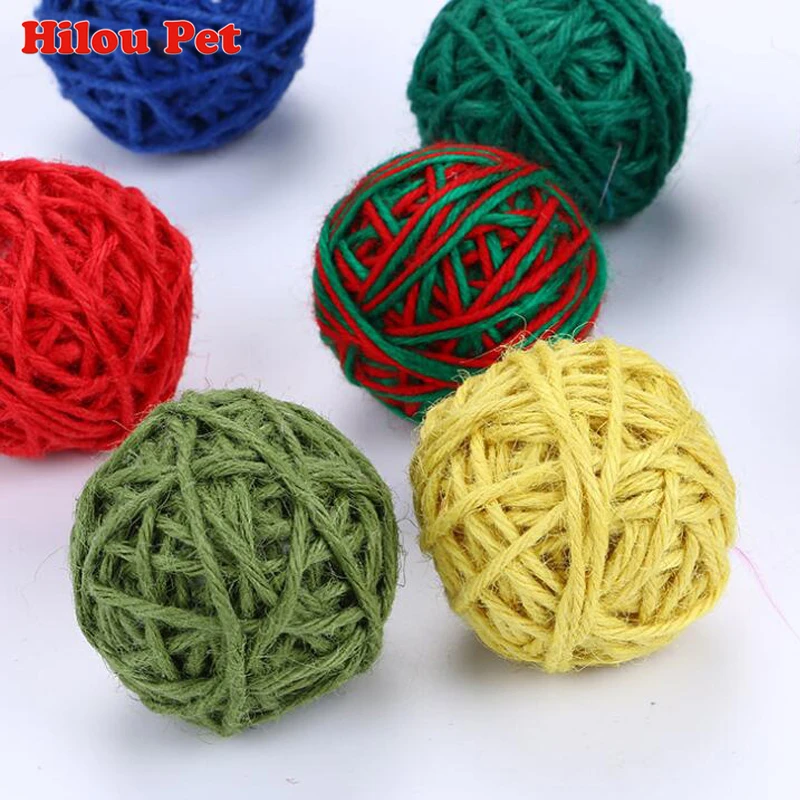4 шт./упак. пряжа игрушка для кошки в виде шара интерактивные игрушки кошек играть