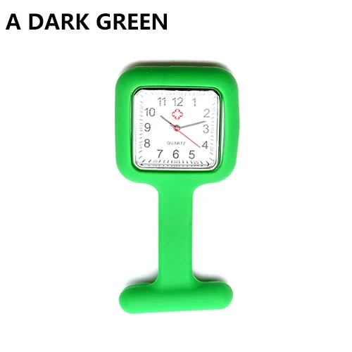 Style A Dark Green Силикон Медсестра часы Брошь Туника Брелок часы с бесплатной батареей доктор медицинская новая система прямых поставок - Цвет: Style A Dark Green