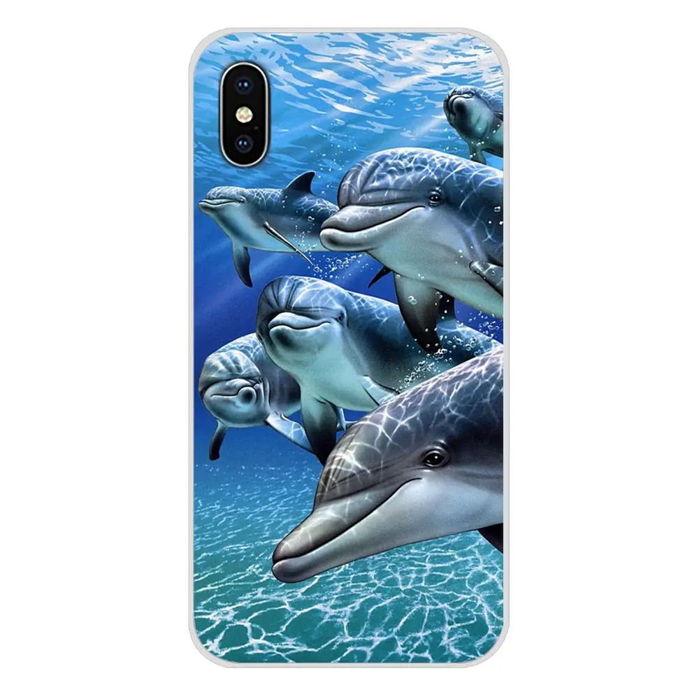 Прозрачный чехол из ТПУ для Xiaomi Redmi 4A S2 Note 3 3S 4 4X 5 Plus 6 7 6A Pro Pocophone F1 Ocean Dolphin Dance And Jumping|Чехлы-накладки| |