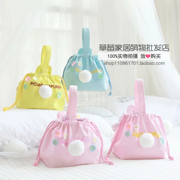 Мультфильм милый Sanrio, Hello Kitty с рисунками из мультфильма «My Melody Cinnamoroll Марка pom-Pom Purin холщовый мешок на завязках косметички сумки-косметички в подарок