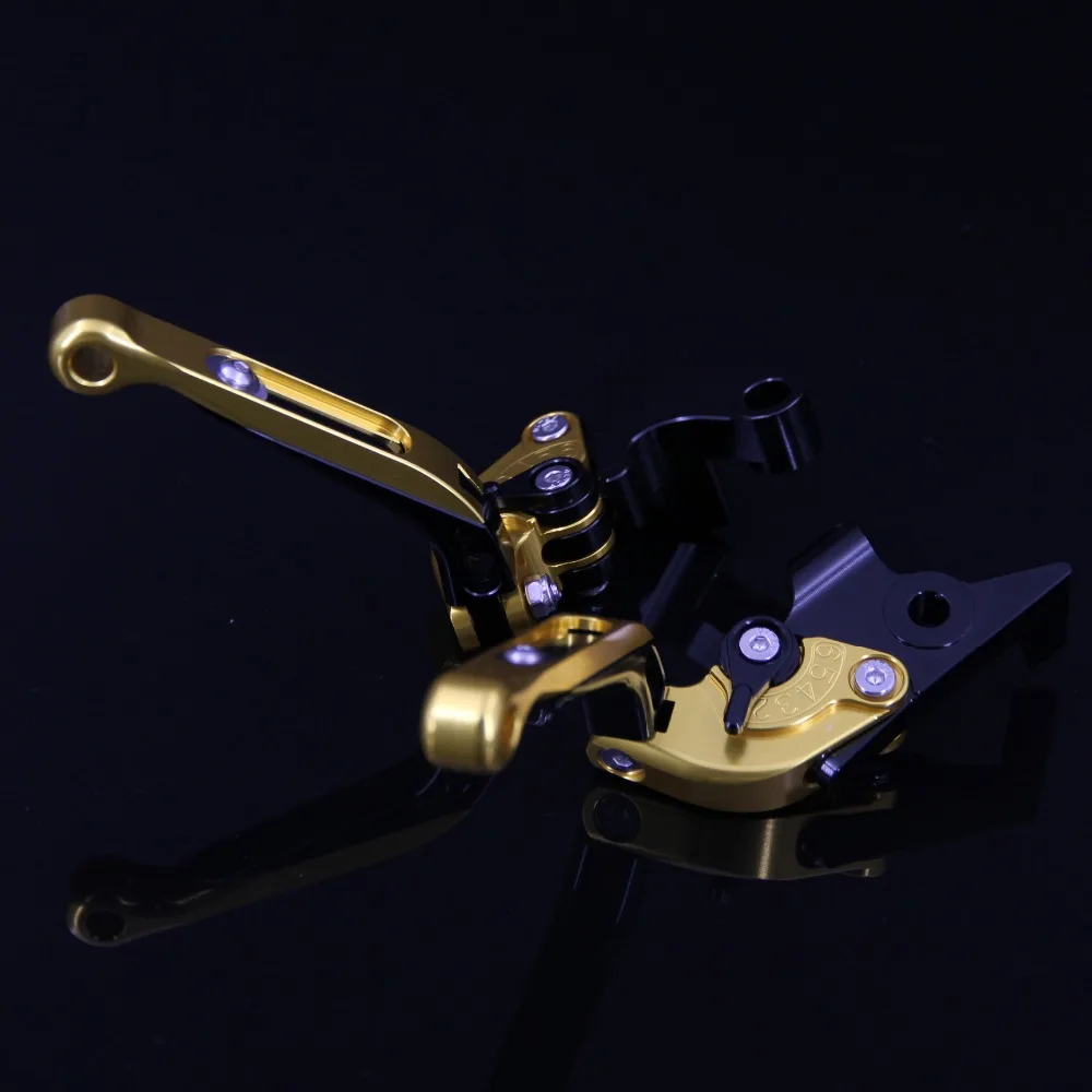 RiderJacky 1 пара Золотой + черный мотоцикл Откидное Выдвижная сцепные рычаги для Yamaha