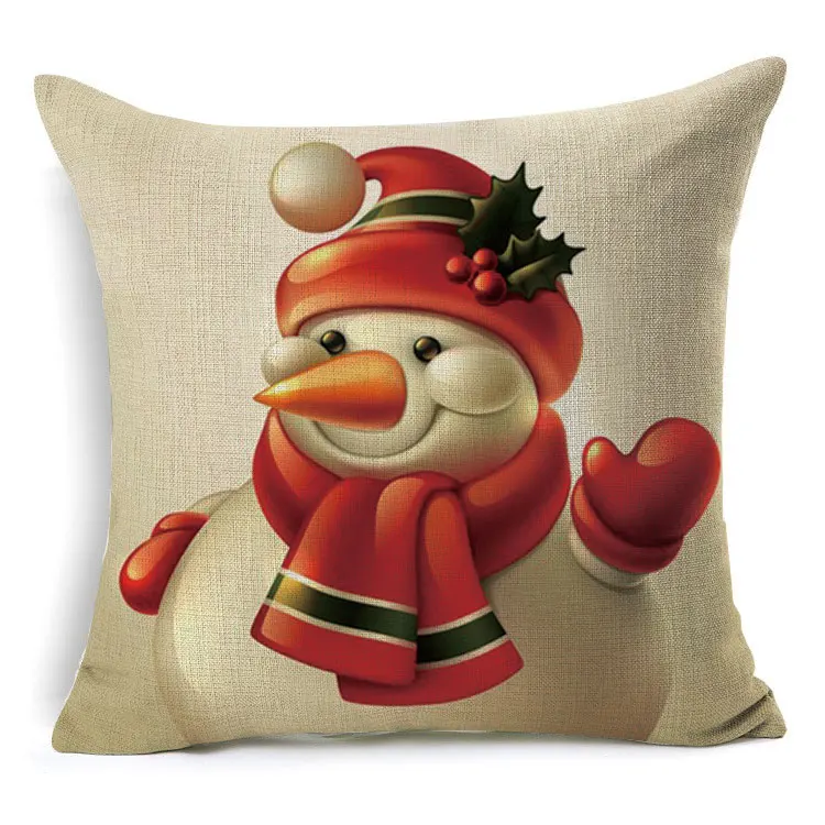 1 шт. 43*43 см Рождественский Рисунок собаки снеговика хлопковая льняная наволочка