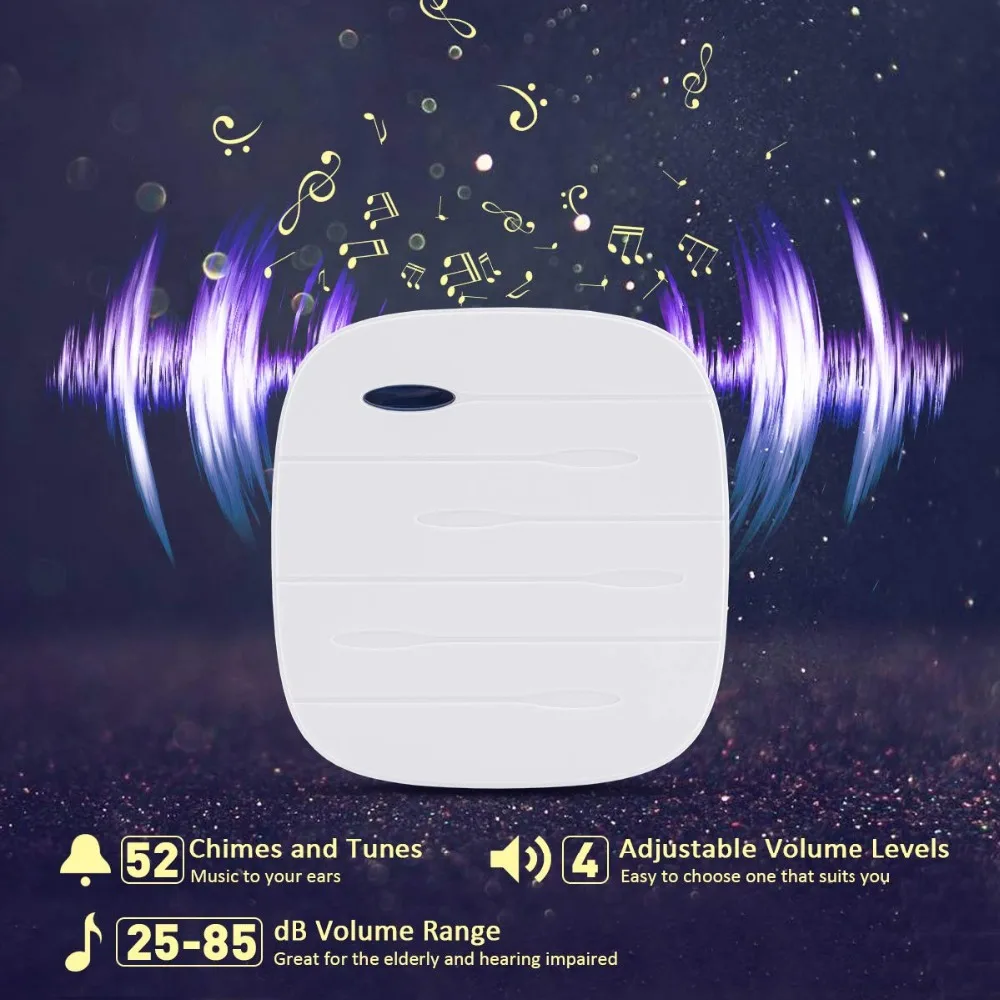 Intendvision дверной звонок беспроводной в классе с двумя приемниками 58 мелодий 4