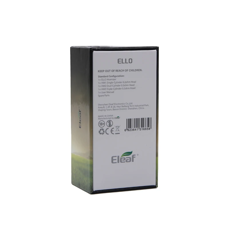 Original Eleaf Ello Tank 2ML Atomizer Use HW1 HW2 HW3 HW4 Coil For Electronic Cigarette iStick Pico 25 iKonn 220 Box MOD Vape |