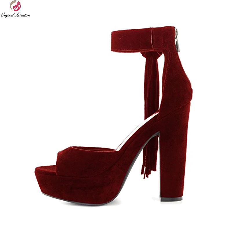 Женские босоножки с бахромой и открытым носком на квадратном каблуке размеры 4