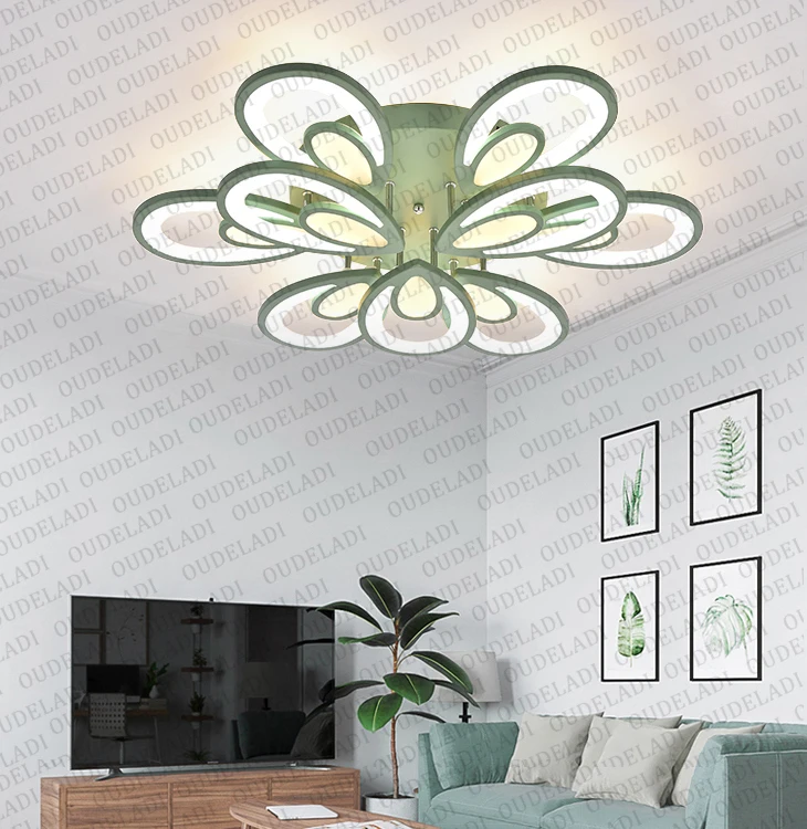 Modern LED Macaron Iron Ceiling Lights Minimalist leaf Living Room Bedroom Restaurant Decorative home lighting Lamps