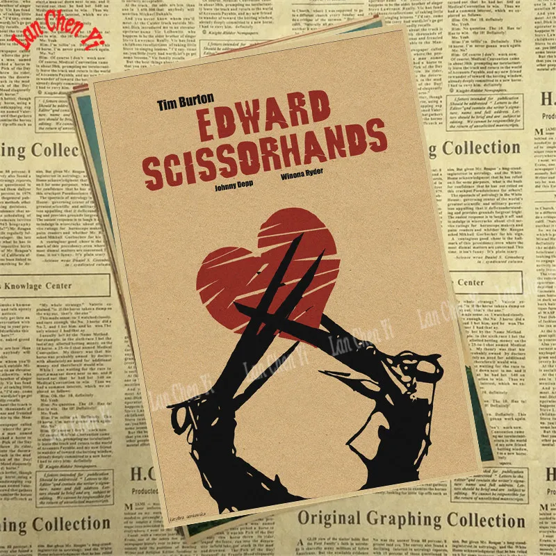 Эдварда Scissorhands винтажная крафт-бумага классический фильм постер художественные изделия для стен бумага краска Наклейка Декор кафе