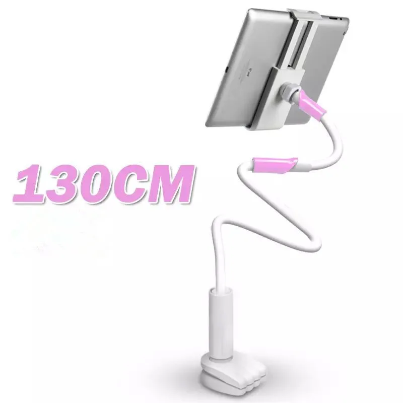 130cm Pink Держатель для планшета с длинной ручкой, подставка, 360 градусов, гибкое крепление для планшета для Huaiwei, Xiaomi Pad, ipad Mini, Мобильная подставка, 4,0-10,6 дюймов - Цвет: 130cm Pink