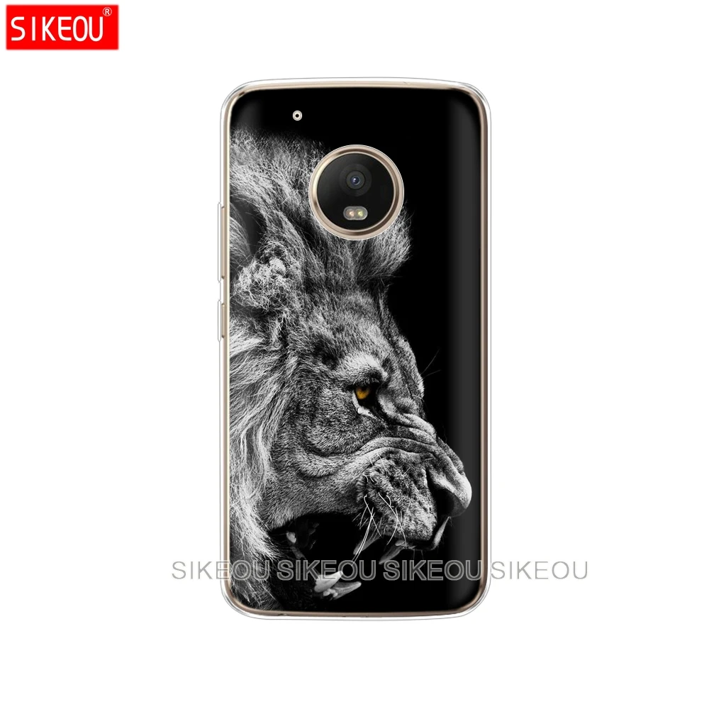 Силиконовый чехол для телефона Motorola Moto G6 G5 G5S Z2 Z3 PLAY PLUS X4 E4 E5 C Lion tiger Fashion Lovely