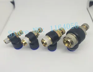 Односторонний пневматический Фиттинг с регулятором скорости воздуха, 5 шт., наружный диаметр от 10 мм до 18 дюйма, 14 дюйма, 38 дюйма, 12 дюйма