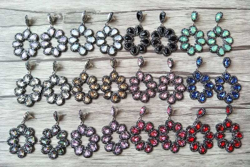 6 пар великолепных цветов винтажные богемные Подвески капли воды