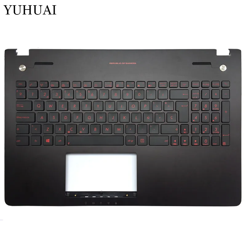 Новый испанская клавиатура для ноутбука Asus G56JR G56JK Palmrest верхняя крышка с Backligh