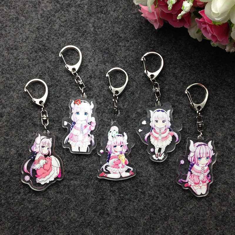 Брелок для ключей с изображением героев аниме Kobayashi san Chi 10 шт./компл.|bag keychain|keychain
