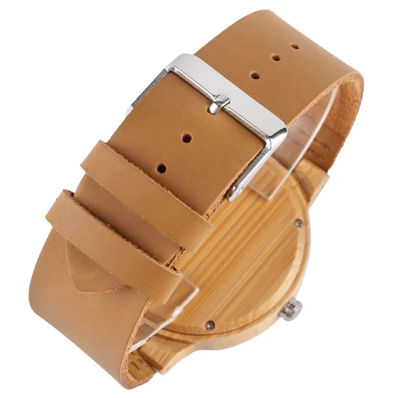 Креативные деревянные часы ремешок из натуральной кожи модные наручные с