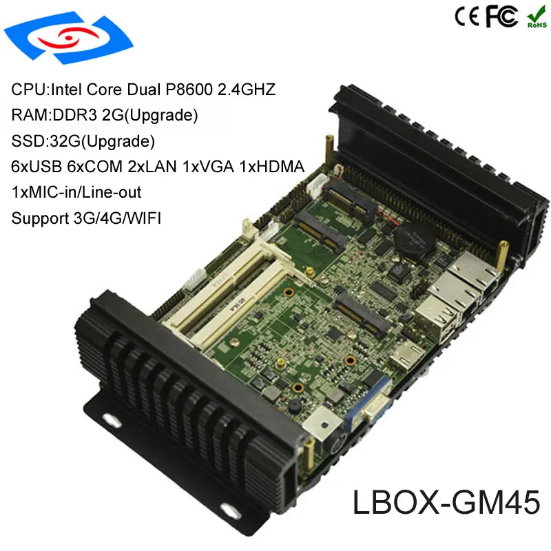 2018 горячая Распродажа безвентиляторный Встроенный промышленный мини-ПК с SSD 32G