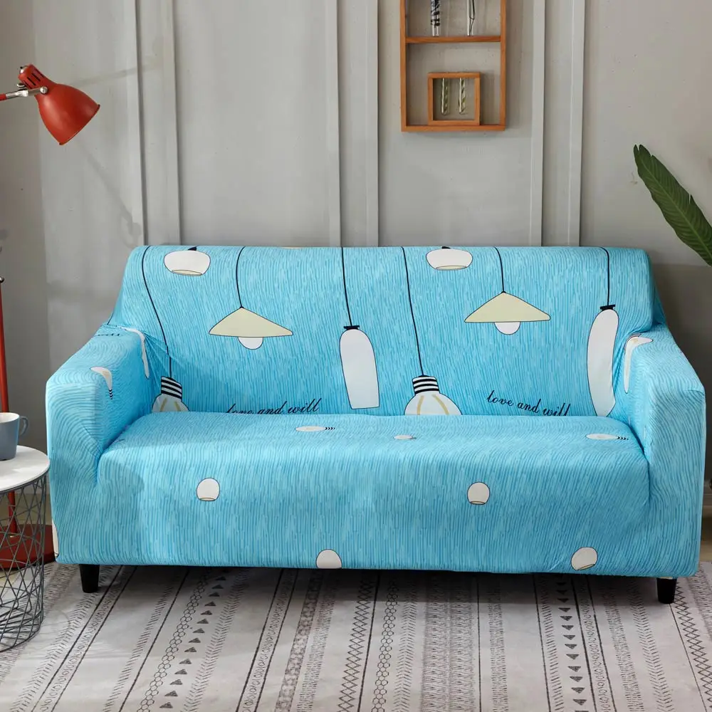 Розовый фламинго фиолетовый стрейч эластичный стул Loveseat L форма секционный диван Чехол спандекс/полиэстер угловой диван - Цвет: 20184974