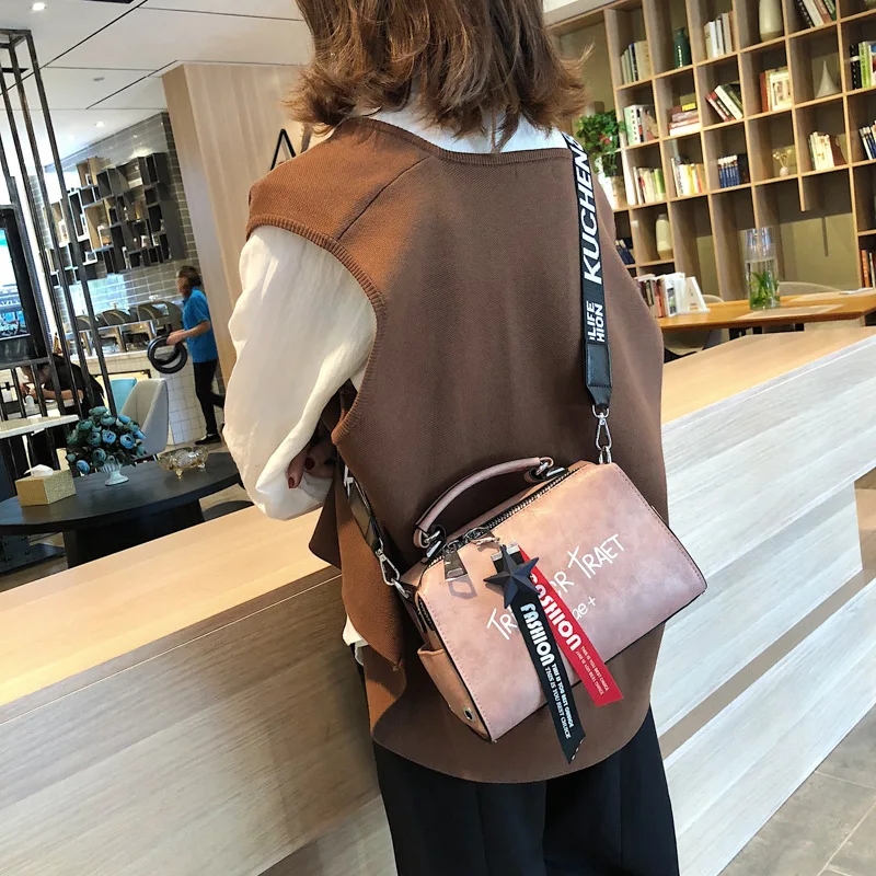 High Quality Women's Soft PU Leather Crossbody Handbags Big Size Boston Luxury Messenger Shoulder Bag Large Capacity Travel Bag