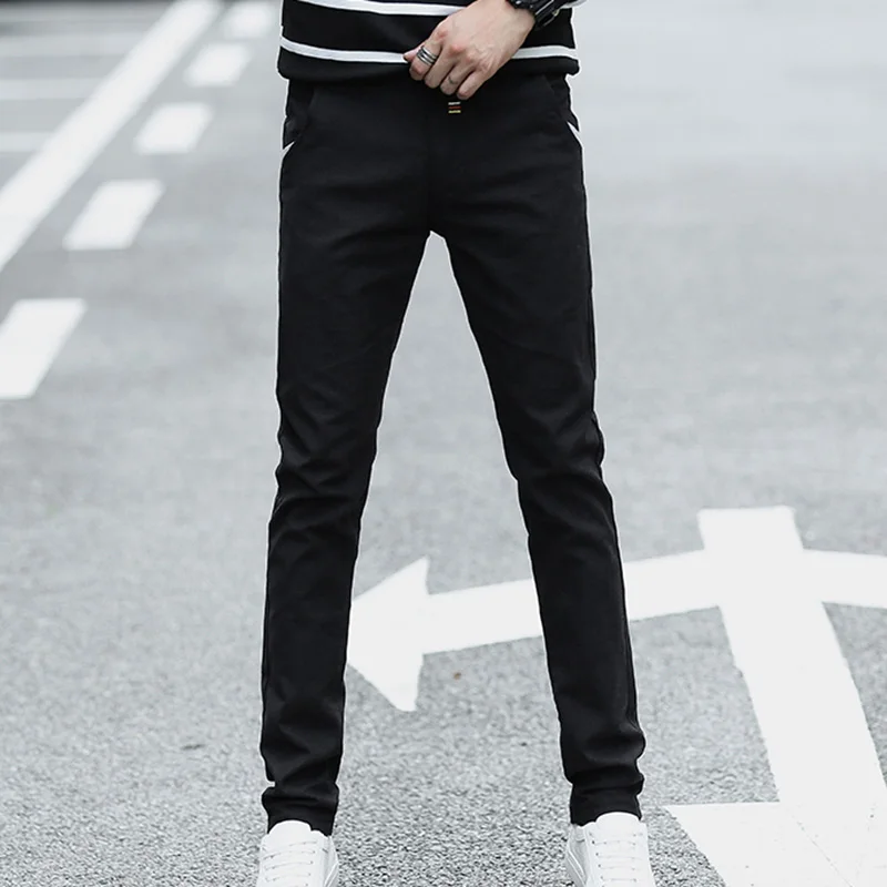 Осень-зима; в повседневном стиле брюки мужские s Slim Fit плюс размер мужские модные спортивные брюки высокого качества спортивные брюки брендовая одежда для мужчин - Цвет: Черный