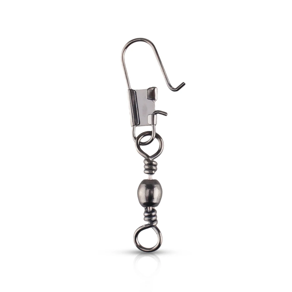 

DNDYUJU (30-150Pcs)(Size12-2/0)Rolling Swivel Stainless Fishing Hook Connector Steel Fishing Connector Snap Fishing Lure Tackles