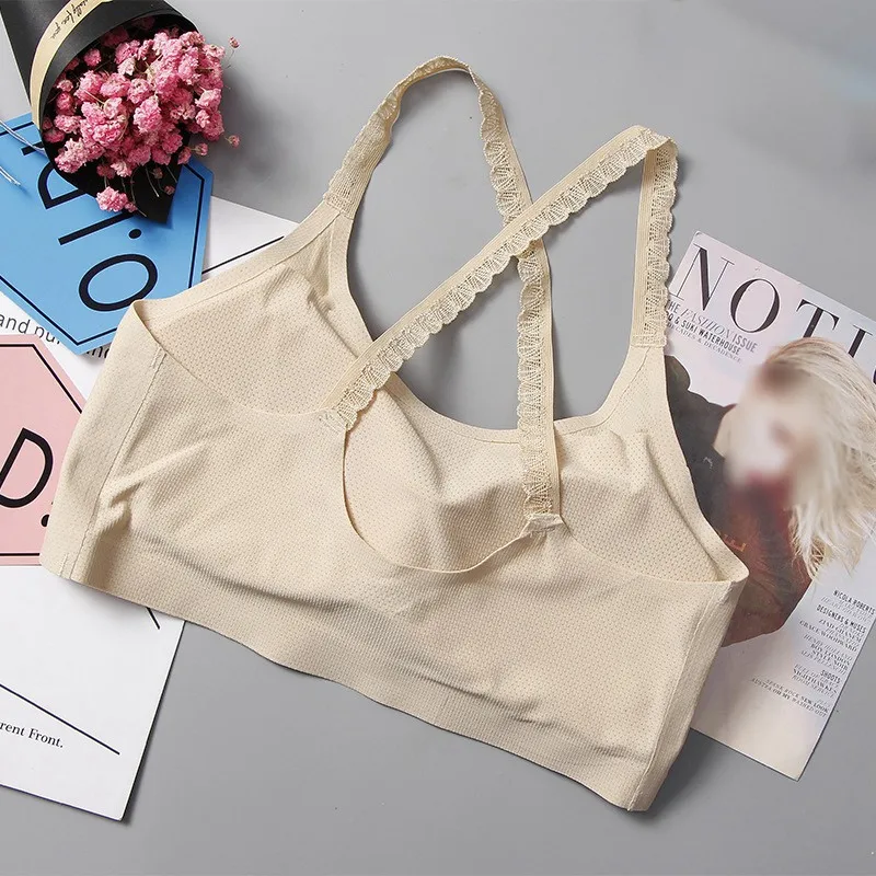Women Lace Shoulder Strap Tank Tops Beauty Back Bra Cross Bralette Bustier Underwear | Женская одежда