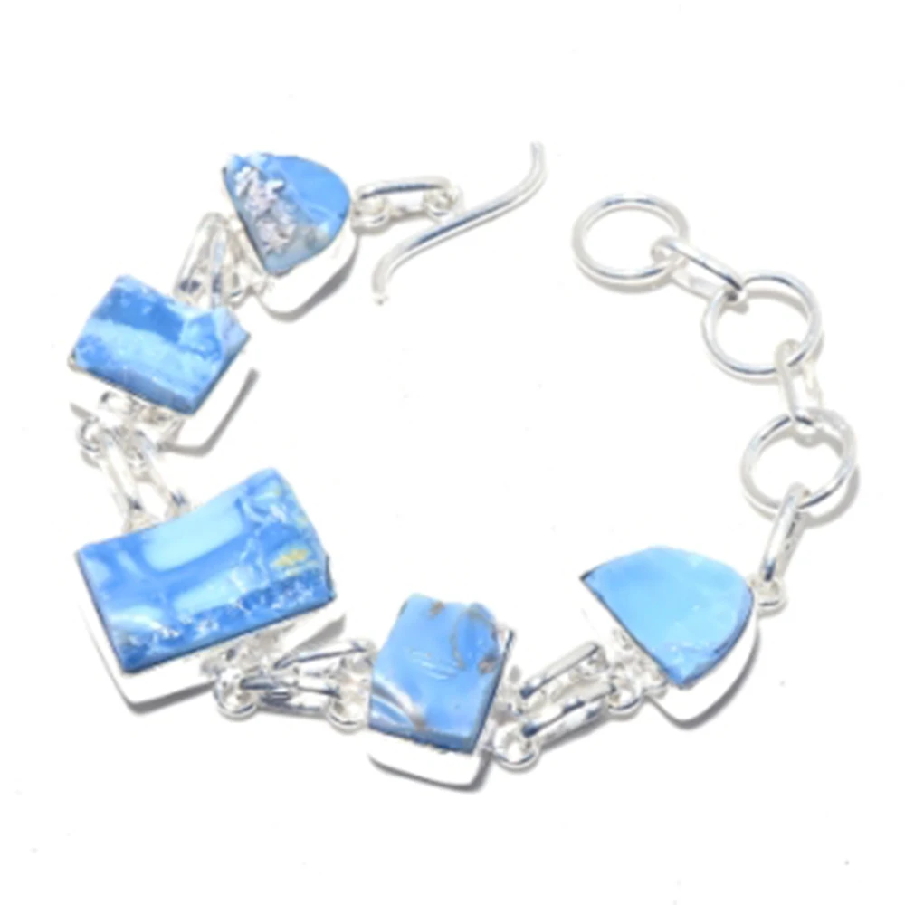 

Owyhee Opal Rough Bracelet Silver Overlay over Copper, 20.5cm , B3984