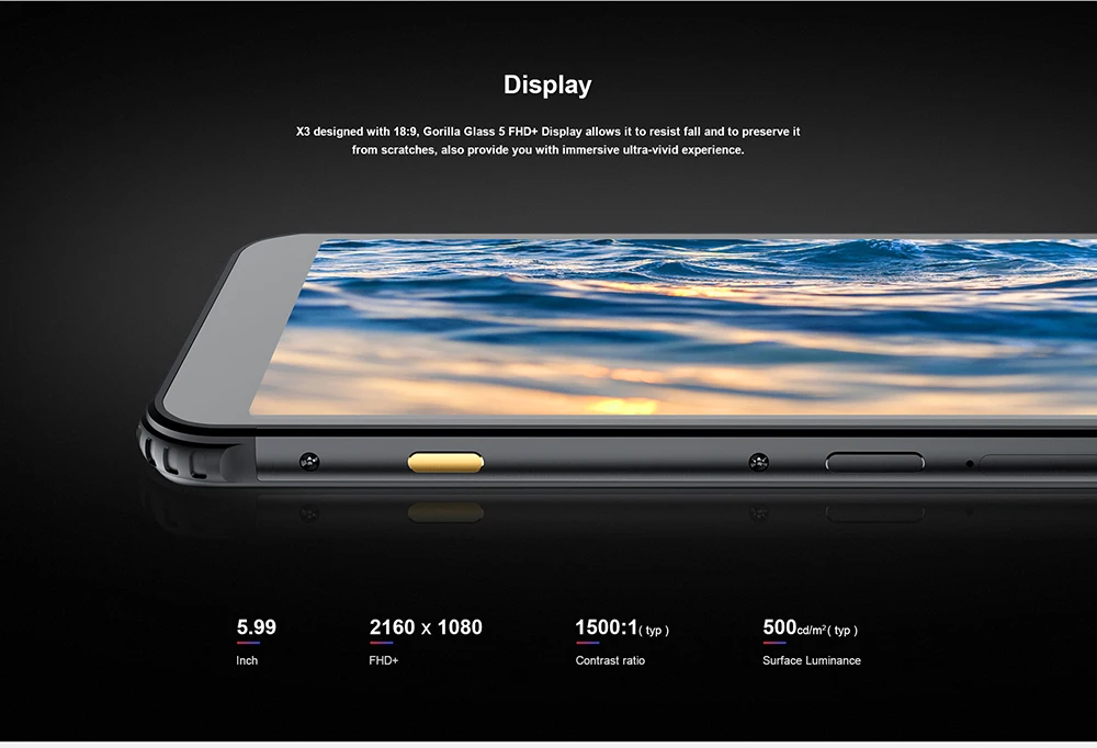 AGM X3 5,9" HD 18:9 IP68 водонепроницаемый мобильный телефон 8 ГБ ОЗУ 256 Гб ПЗУ Qualcomm SDM845 Восьмиядерный отпечаток пальца 4100 мАч отпечаток пальца