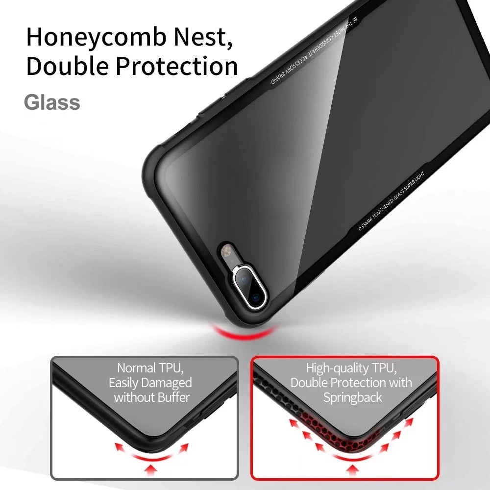 Kerzzil 9H прозрачный чехол из закаленного стекла для iPhone X 10 7 8 6 6s Plus Прозрачный