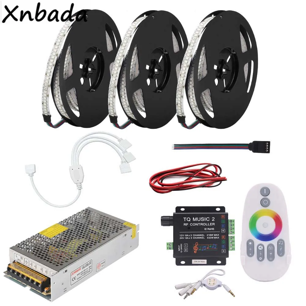 DC12V 2835SMD 234Leds/m RGB Led Strip Light With TQ Muisc 2 RF Remote Controller Power Transformer Kit 5M 10M 15M 20M | Лампы и