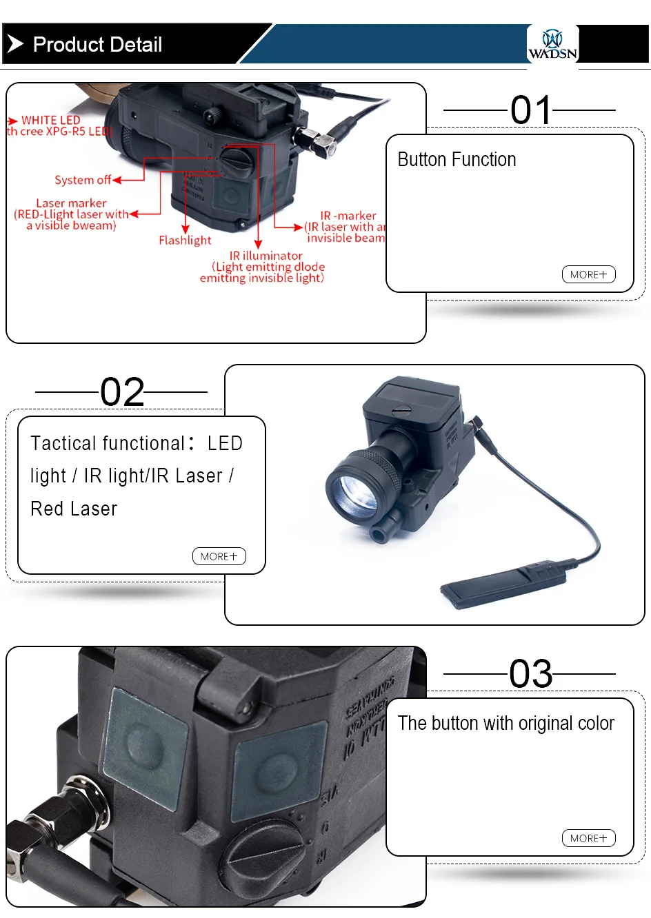 Airsoft LLM01 Softair тактический флэш-светильник новая версия красный лазерный ИК инфракрасный военный светодиодный светильник винтовка WEX214(полностью функциональный